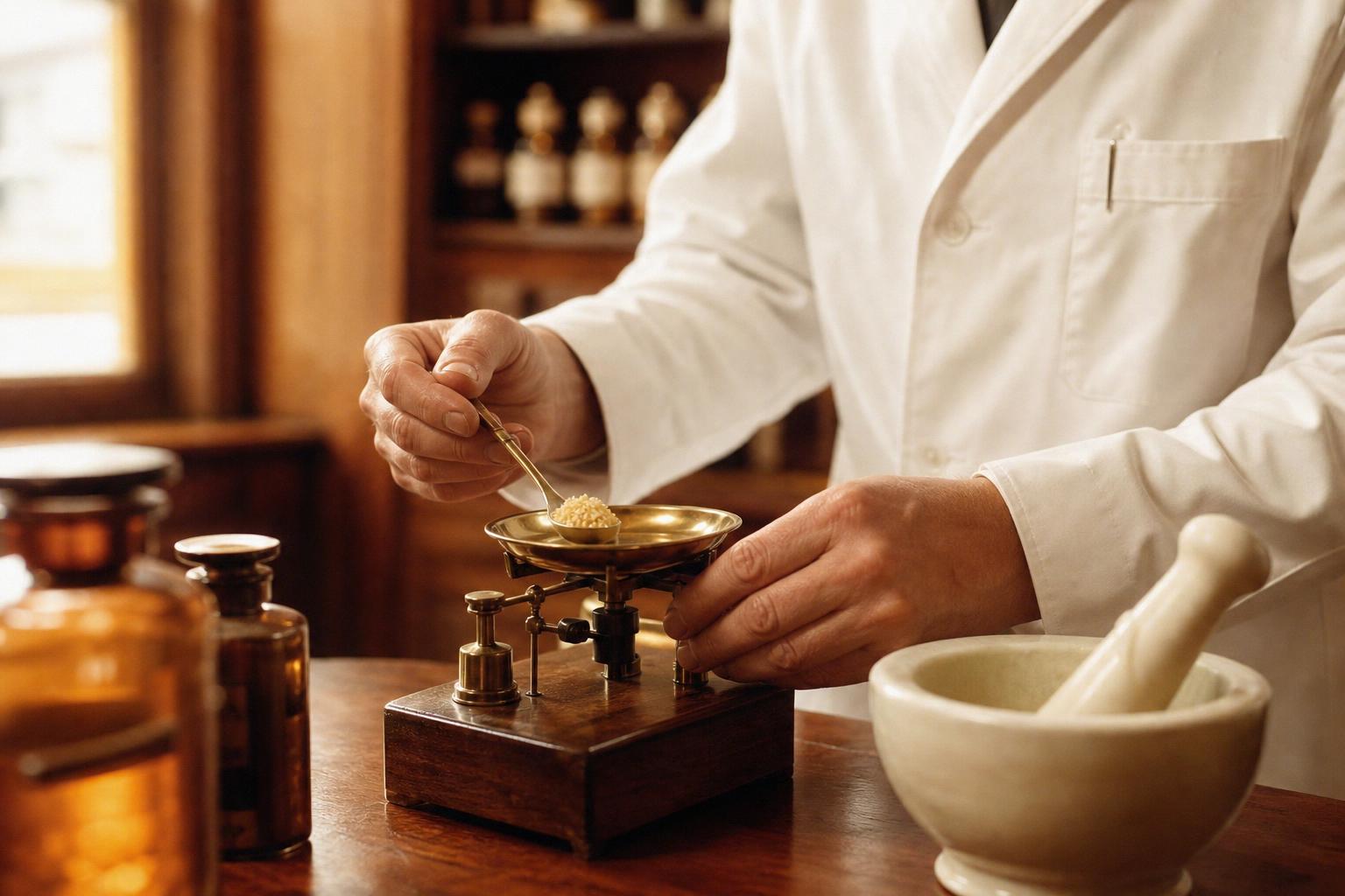 Apotheker fertigt eine individuelle Rezeptur an